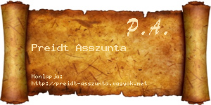 Preidt Asszunta névjegykártya